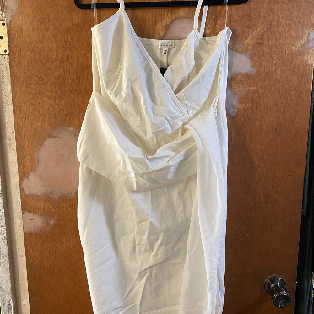 White Spaghetti Strap Bodycon Dress
